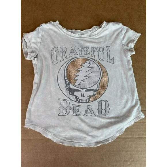 Grateful Dead Graphic T Shirt, Skull, Youth 4T Shrunk White/grey - Picture 1 of 6